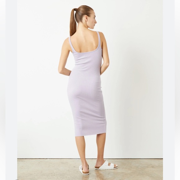 NWT WSLY Essex Ribbed Square Neck Tank Dress in Thistle - Picture 2 of 2